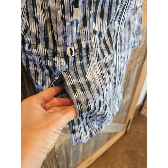 Christopher & Banks M blue cinch sides shaket jacket full zip EUC Career casual - Picture 3 of 8